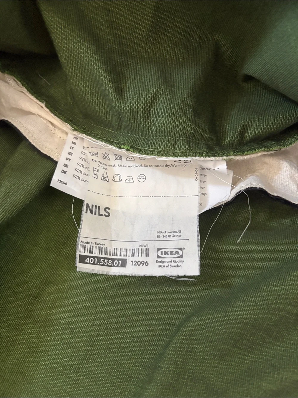 IKEA NILS Slipcover in Olive Green